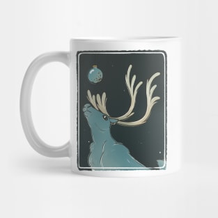 Reindeer Ink Block Style Print Mug